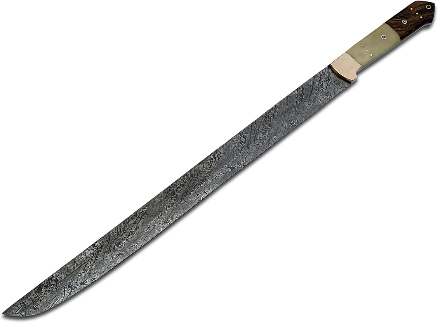 Empire - 25 Inch Long - Sharpe Edges - Full Tang Sword - Handmade Damascus Steel Viking Sword with Sheath - Rose Wood & Bone Grip - Hand Forged Combat Sword - Best Gift for Him