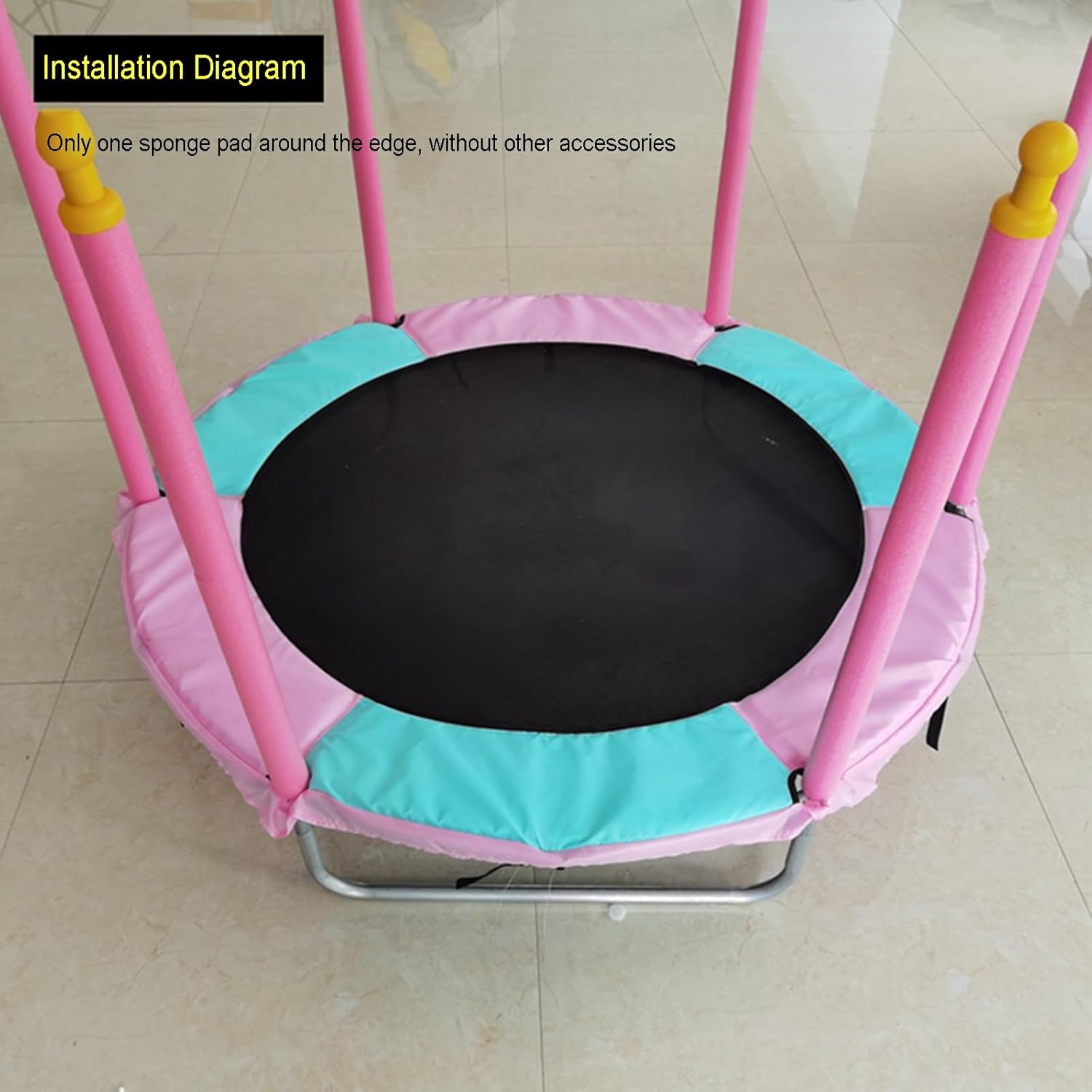 Mini Trampoline Spring Cover, 6 Holes Safety Pad Replacement, Tear-Resistant Oxford Cloth, Fit Indoor Trampoline for Toddlers