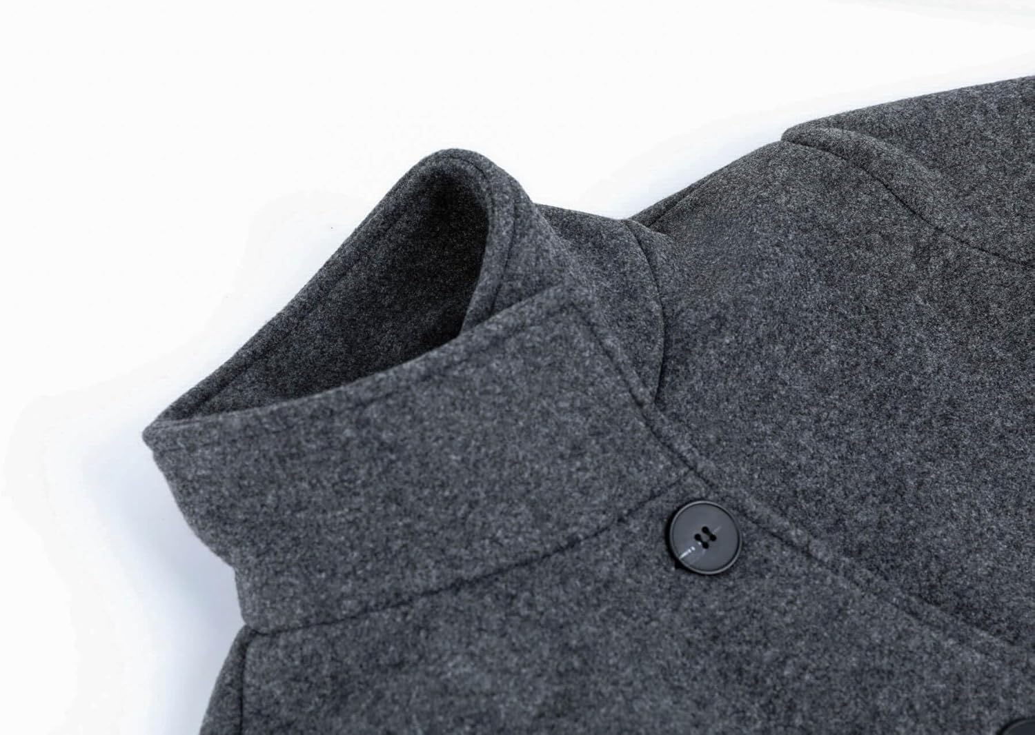 CHARTOU Women's Casual Thicken Wool Blend Stand Collar Single Breasted Pea Coat - Image 2