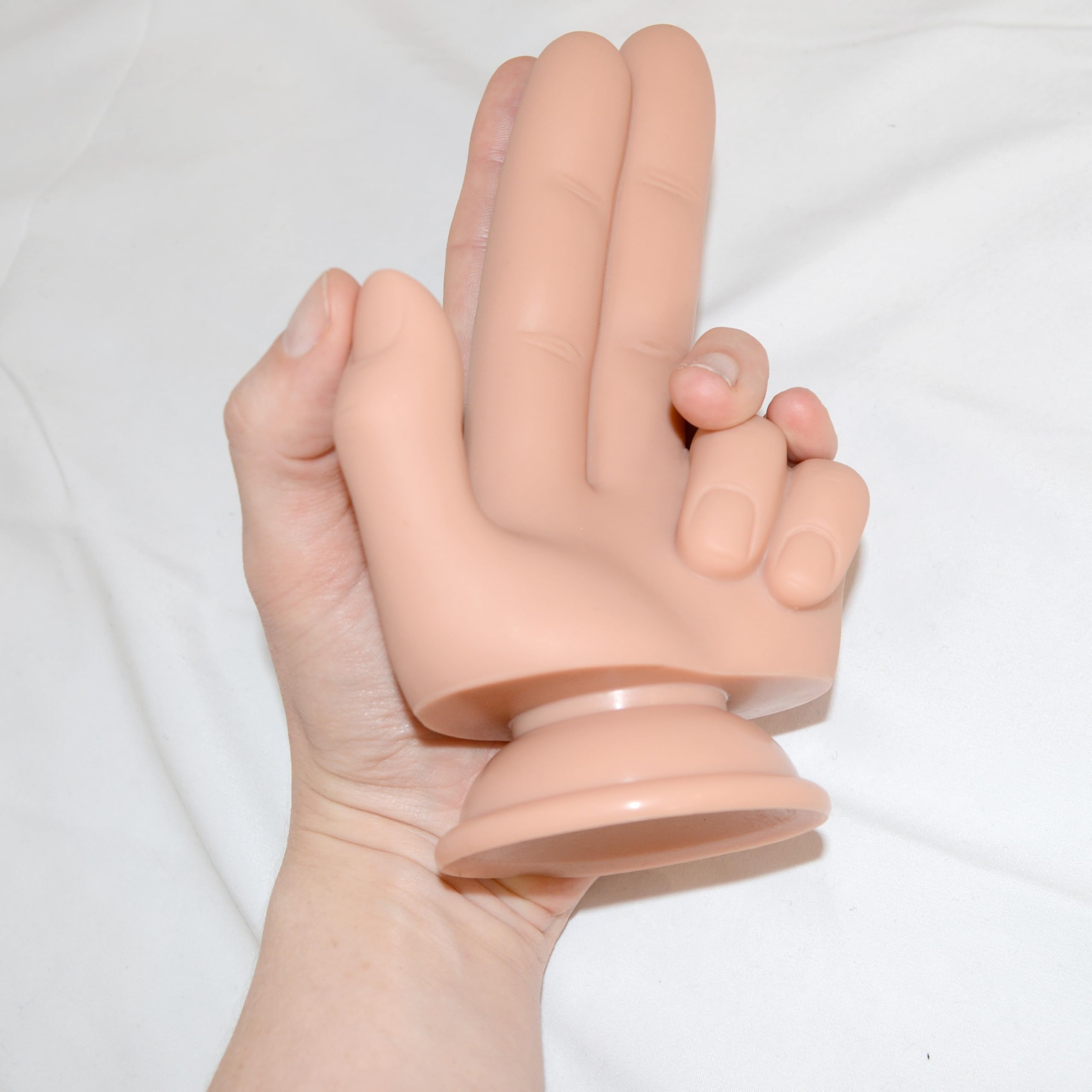 Dildo con ventosa – sextoy realistico in silicone per fisting, plug anale & vaginale, Soft Touch doppio dito flessibile e unisex