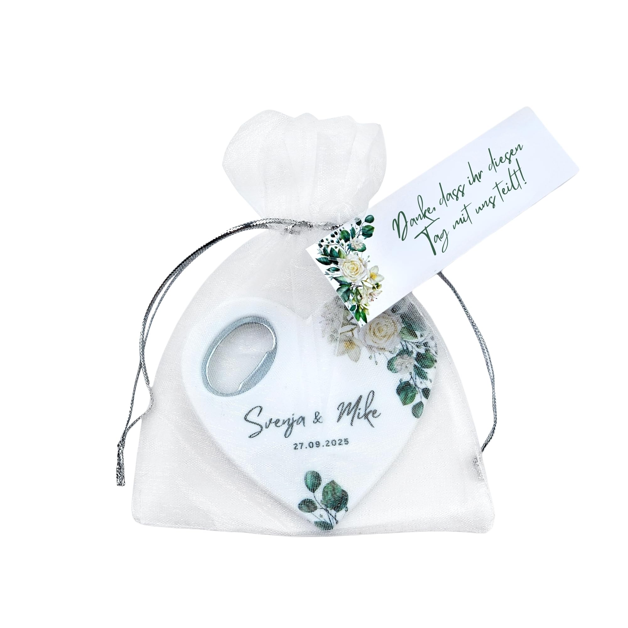 Personalisierte herzförmige Hochzeit Gastgeschenke Magnet-Flaschenöffner, individuelle Bridal-Shower Geschenke mit, Partygeschenk zur Hochzeit (Set mit 30 Stück)