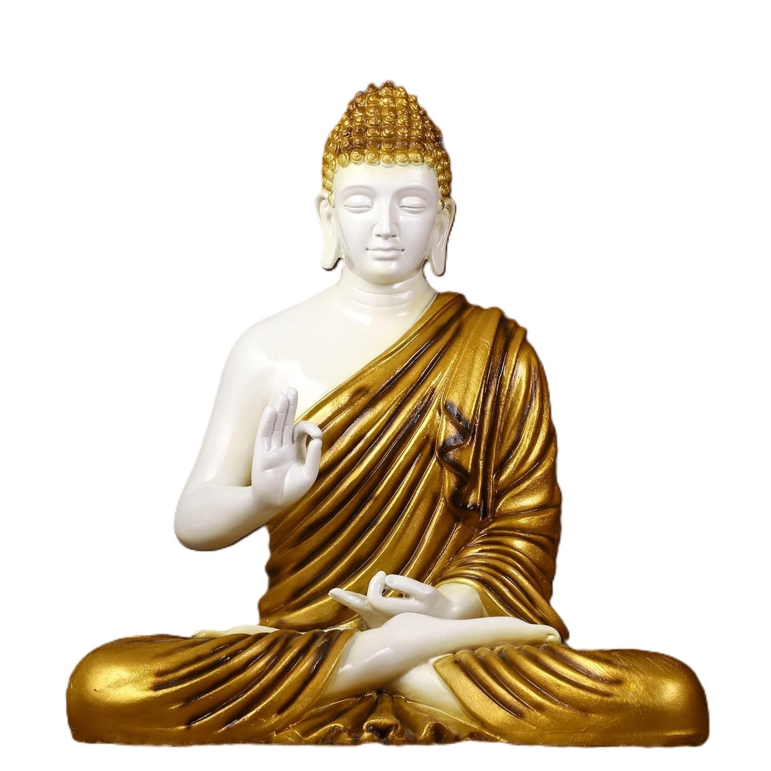 GM ART Resin Meditating Buddha Showpiece|Home Decor|Idol Statue Figurine Murti|Tibetan Buddhist Statue|for Home and Office - 2 Feet Height (Golden Brown)
