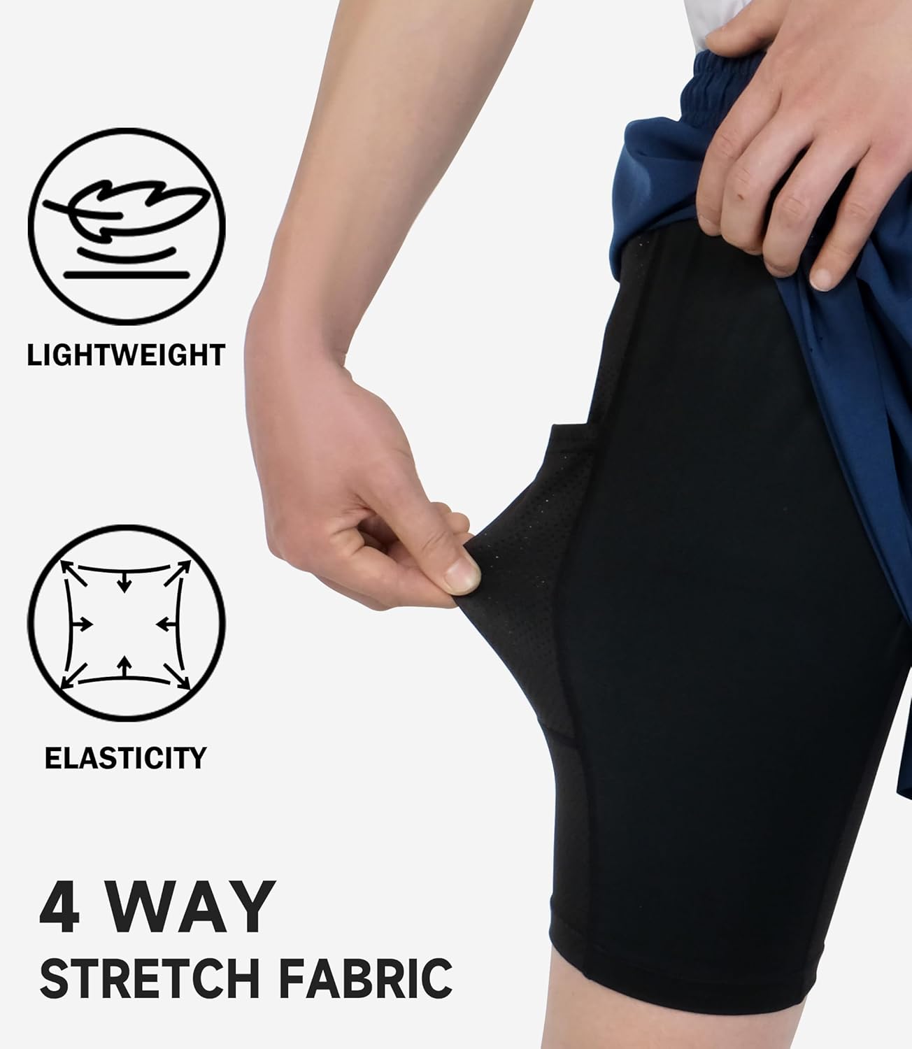 TLAENSON Boys Running Shorts with Liner Kids 2 in 1 Quick Dry Workout Athletic Shorts with Pockets - Image 4