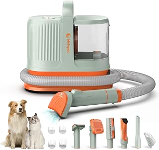 Dog Vacuum for Shedding Grooming, 6-In-1 Dog Grooming Kit & Vacuum Suction 99% Pet Hair - Lightweight Large Dust Box, Grooming Vacuum with 6 Tools for Shedding Thick &Thin Dogs Cats Pet Hair