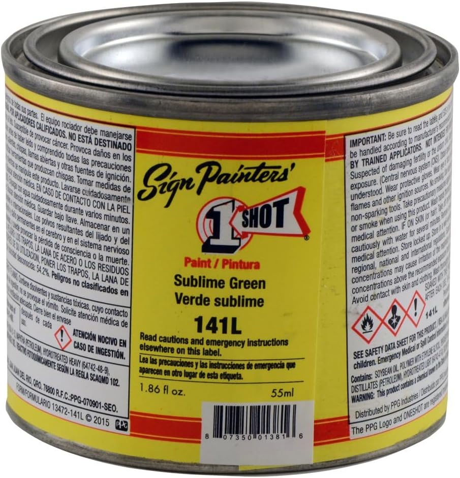 1 Shot Letter Enamel 141L Sublime Green 4oz