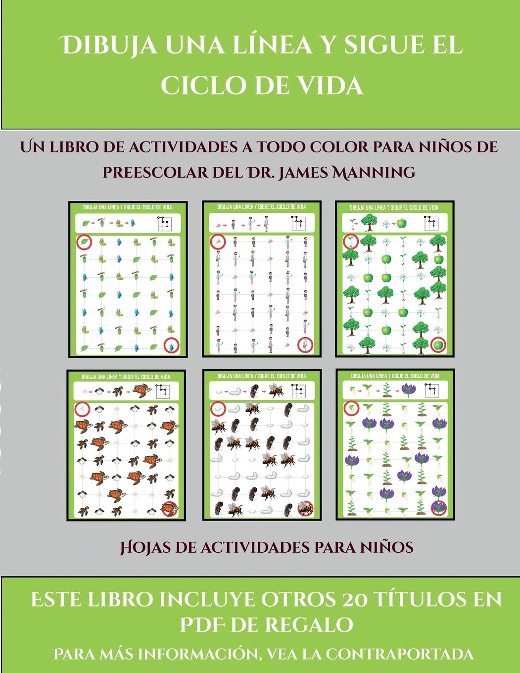 Hojas de actividades para niños (Dibuja una línea y sigue el ciclo de vida): Este libro contiene 30 fichas con actividades a todo color para niños de 5 a 7 años (34)