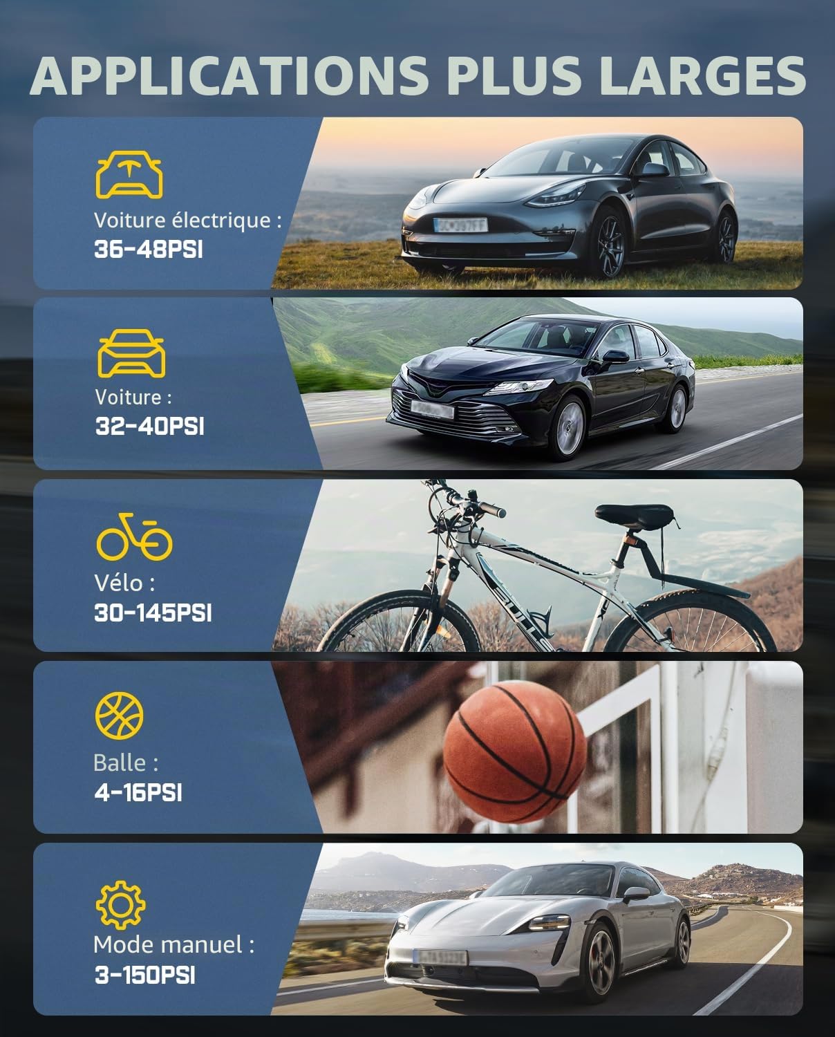 Fanttik X8 APEX EV Gonfleur de pneu portable, gonflage 2 fois plus rapide, compresseur d'air sans fil 150PSI avec batterie puissante, gonfleur à main pour voitures électriques, voitures, motos, vélos