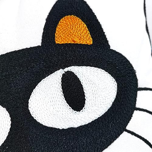 Miniatura 3 de FILCASUAL Fundas de almohada bordadas con bonito gato de 18 x 18 pulgadas, funda de almohada estética elegante con patrón de animales, funda de