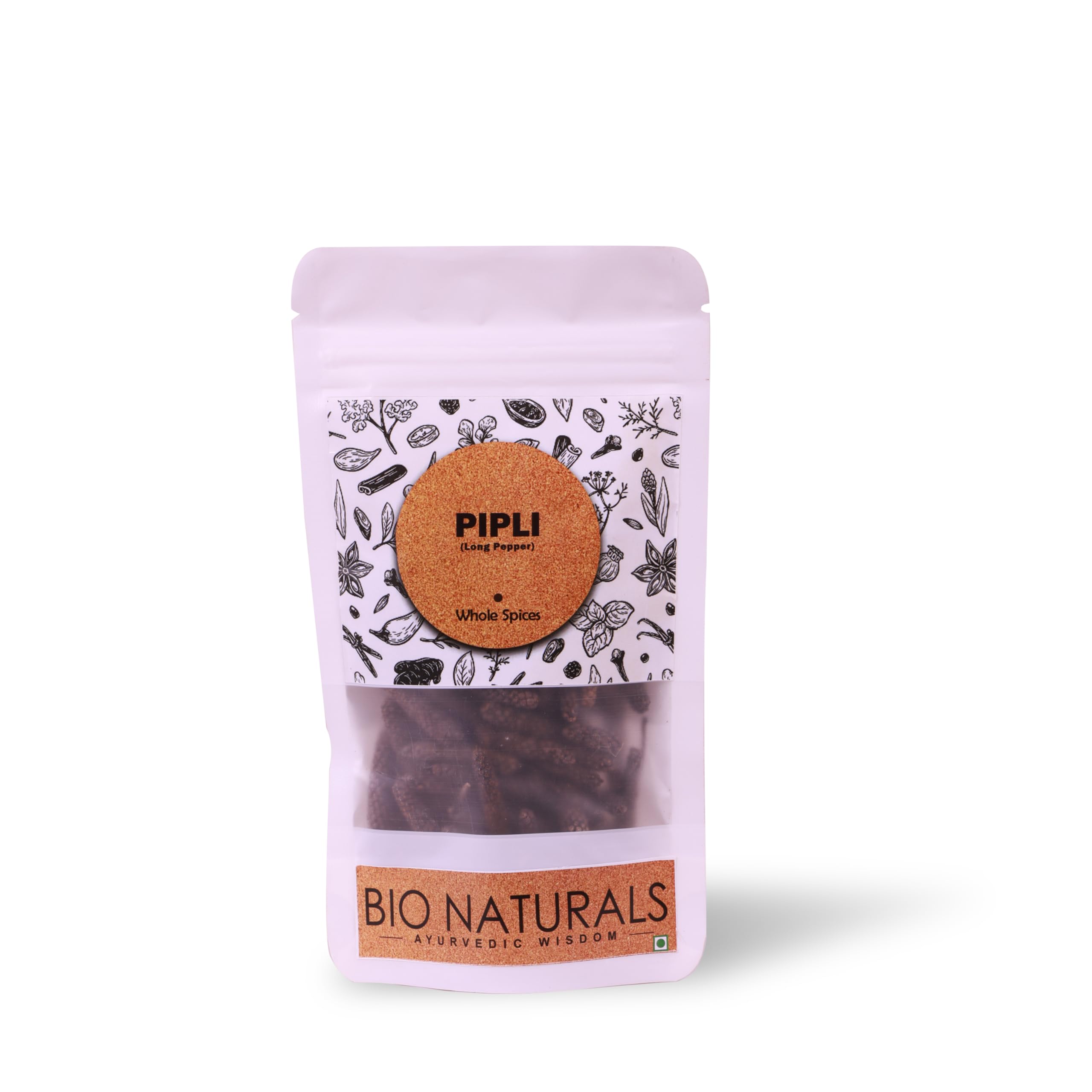 BIONATURALS Pipli (Long Pepper) - Fresh, Whole Long Pepper for Cooking, Ayurvedic Medicine & Immune Support - Handpicked, Natural Spice (20G)