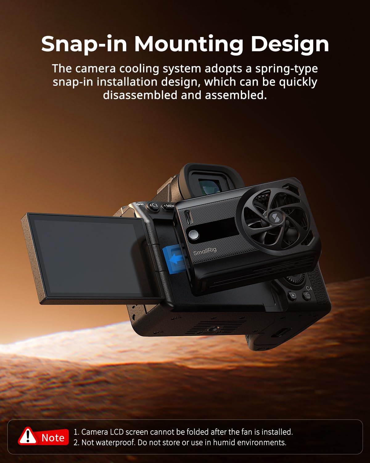 Ventilador de Enfriamiento TEC SmallRig Integrado con Batería, Sistema de Enfriamiento Externo para Cámara con Módulo de Enfriamiento TEC, para Sony A7 IV/A7S III/A7C II/A6700/ ZV-E10 / ZV-E10 II/FX3