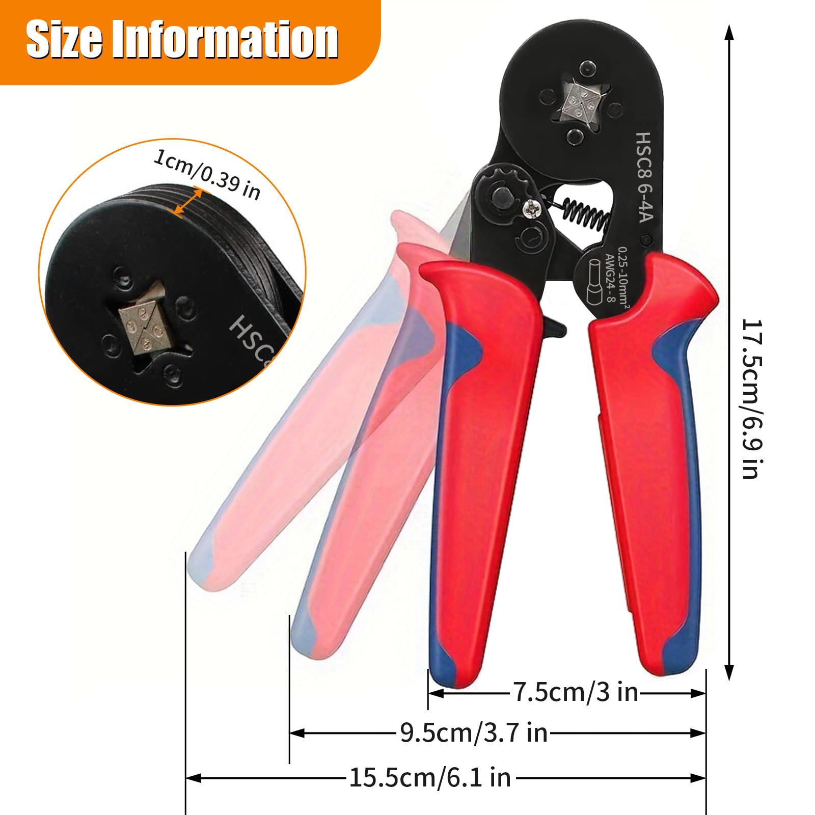 Pinza Crimpatrice HSC8 6-4A Con 1200 Terminali - Per Cavi 0,25-10mm² (AWG 24-8), Crimpatura Automatica - Foto 10