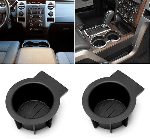 Miniatura 6 de Reemplazo de inserto de portavasos trasero para Ford F150 09-14 equipado con consola central de flujo a través (1 par)