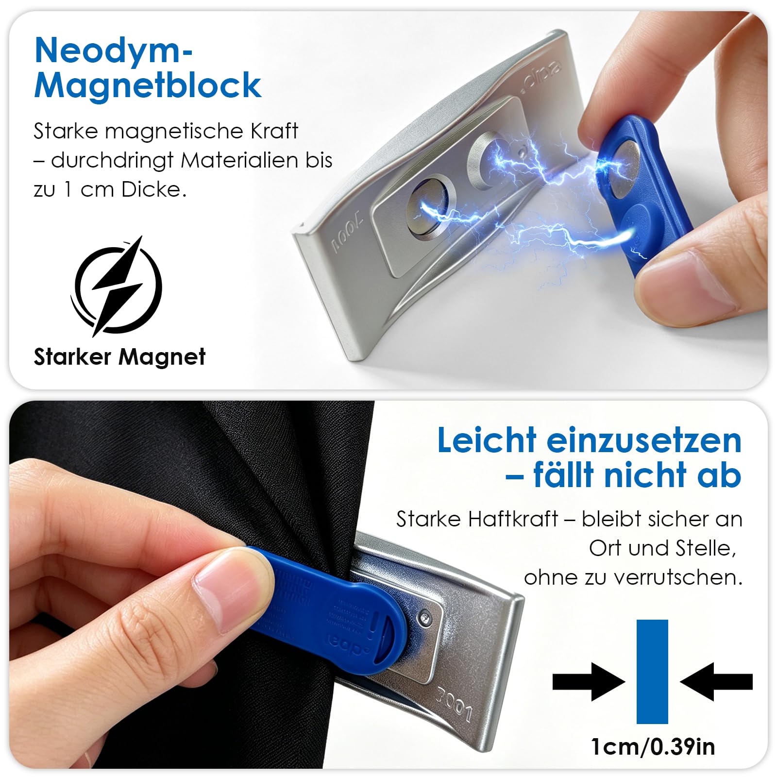15 Stück Namensschilder FüR Kleidung Magnete, Namensschilder mit Starkem Magnet Namensschild Magnetisch Transparent Silber, Karteneinsatz Montiert Wiederverwendbar Und Stilvolle Namensschild