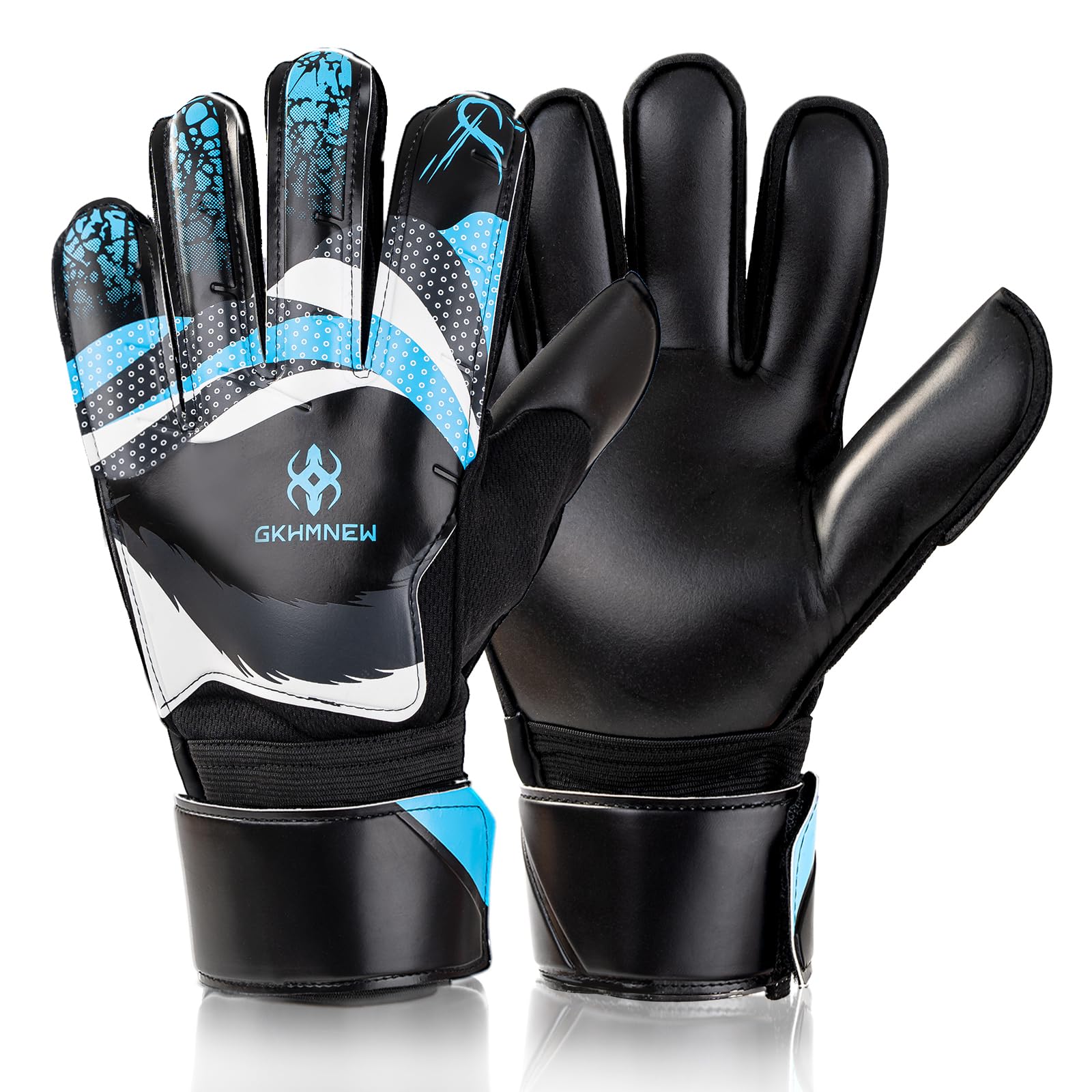 Professional Soccer Goalkeeper Goalie Gloves - Super Superior Grip, Finger Protection, High Performance - Durable & Comfortable Training/Match Gloves for Adults, Youth, Kids (Size 4-10) (Blue, 6)