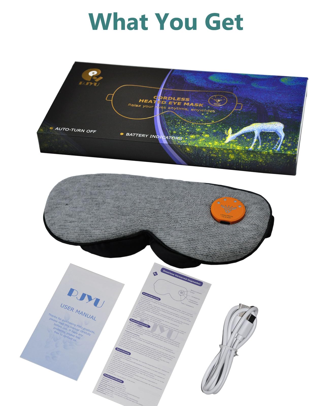Máscara térmica para ojos secos, máscara de ojos recargable, compresa de ojos cálida para orzuelos y tratamiento de blefaritis con diseño de luz de bloque, correa ajustable y bolsa, lavable