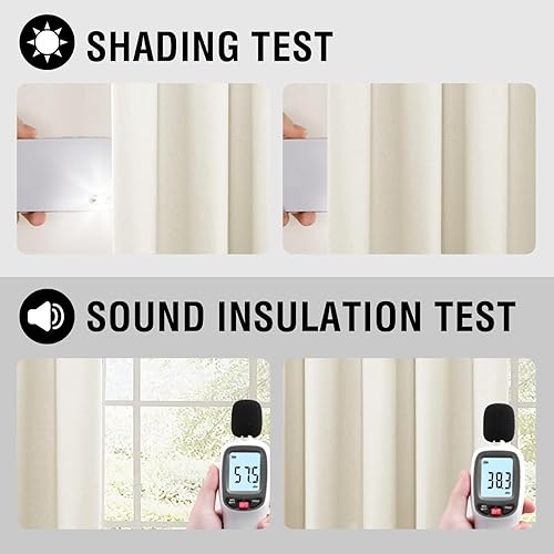 Miniatura 5 de H.VERSAILTEX - Cortinas 100% opacas con aislamiento térmico, texturizadas, de lino, con bloqueo de calor y luz completa, psala de estar y