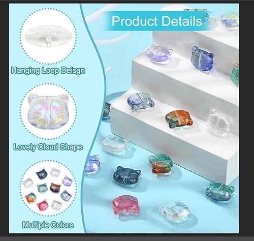 Miniatura 2 de LiQunSweet 100 cuentas transparentes de gato de cristal para la fabricación de joyas