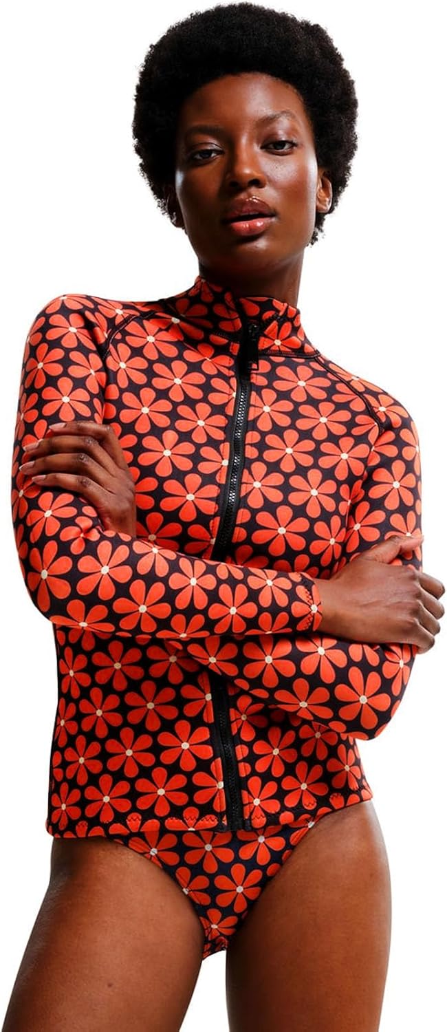 Womens Orla Kiely Full Zip Bold Pattern Surf Swim Scuba Jacket Top