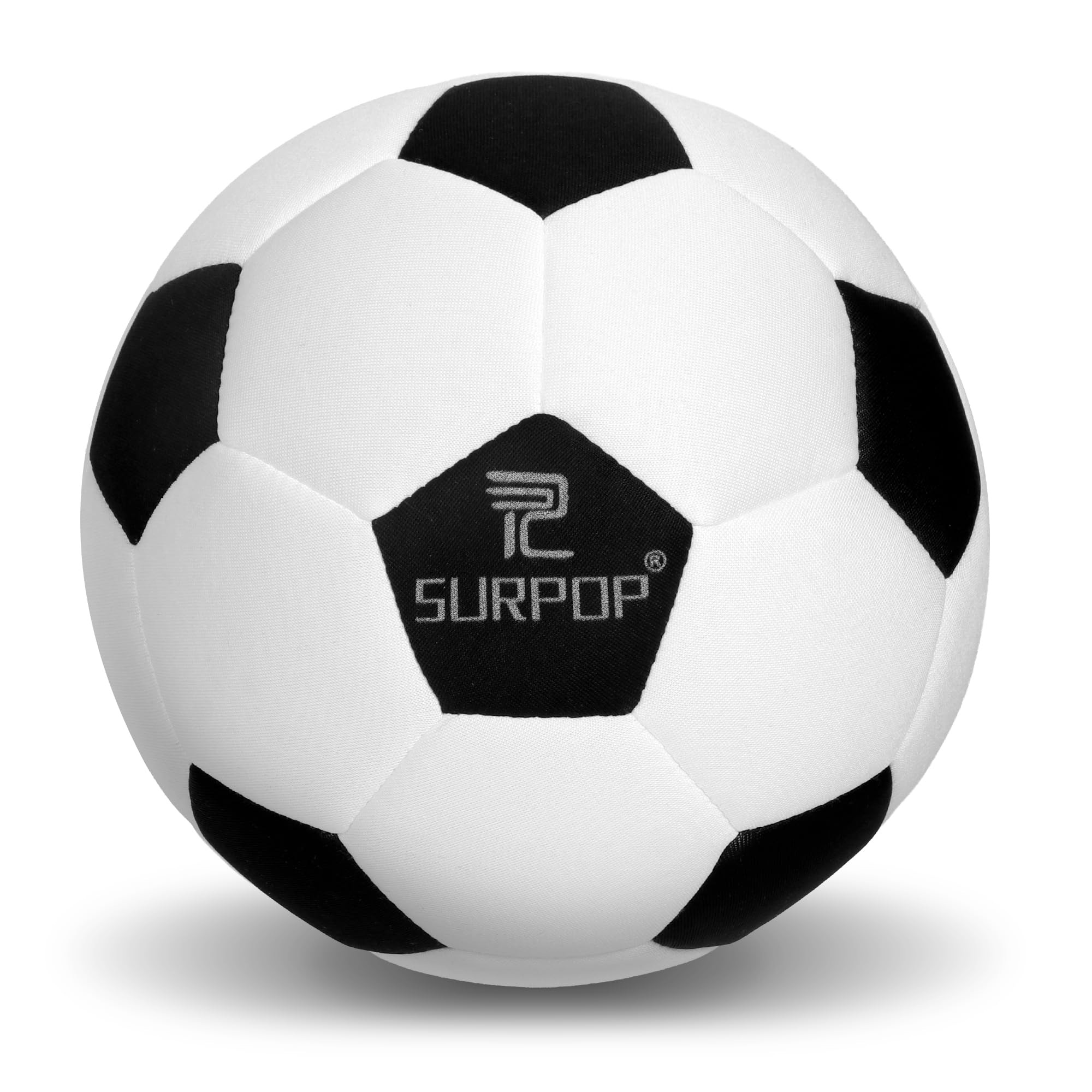 Surpop Silent Ball Size 5, White Soft Indoor Football with Pump