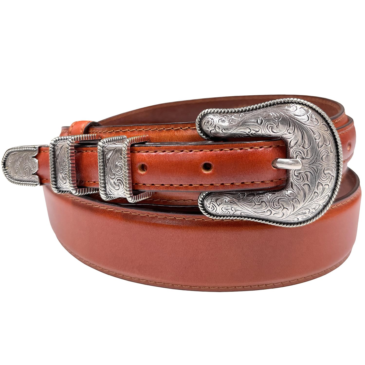 Belts.com Western Buckle Belt Oil Tanned Genuine Leather Ranger Belt 1-3/8"(35mm) Taper to 3/4"(19mm) Wide-Multiple choices