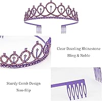 Vista 5 de CAVETEE Corona y banda de cumpleaños para mujer, banda de reina de cumpleaños y tiara de diamantes de imitación, tiaras y bandas de cumpleaños