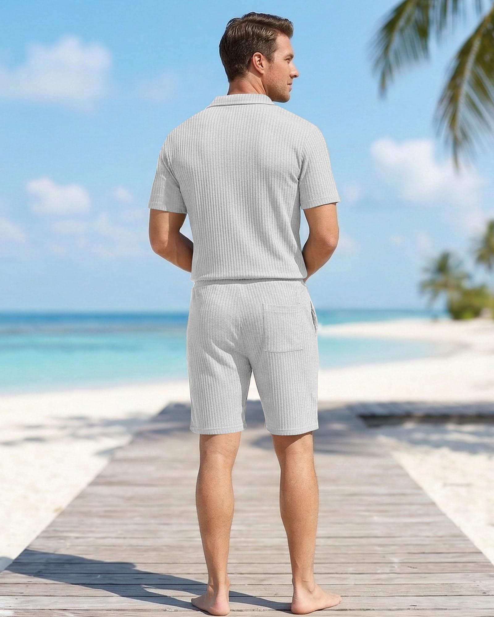 YAOHUOLE Ensemble Short Homme 2 Pièces Ensemble T-Shirt Et Pantalon Set
