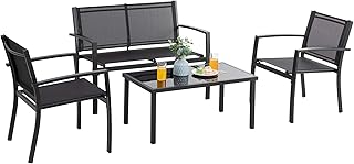 Vongrasig 4 Pieces Patio Furniture Sets,Outdoor Patio Conversation Sets ...
