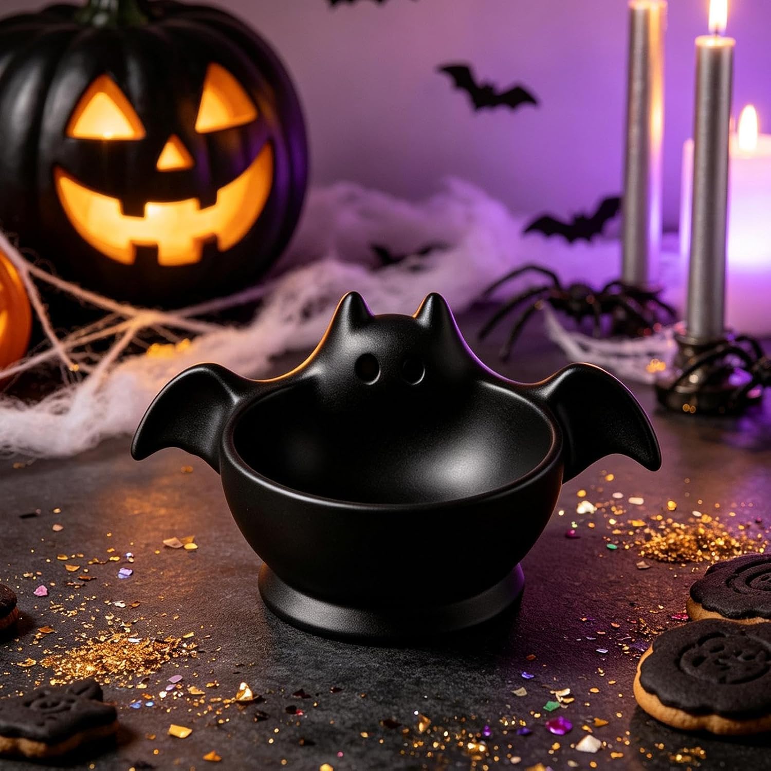 Halloween Candy Bowl, Bat Storage Tray, Decorative Trinket Dish Party Decor image 4