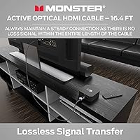 Vista 5 de Monster Cable óptico activo de la serie M con certificación Lightwave HDMI de 2.1-48 Gbps con conector de extrusión de aluminio, V-Grip, funda