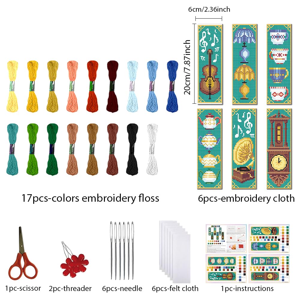Kit Créatif 17.7 Pouces Complet Kit De Broderie Au Point De Croix Estampé, Quatre Saisons Kit Point De Croix Débutants Paysage Estampé
