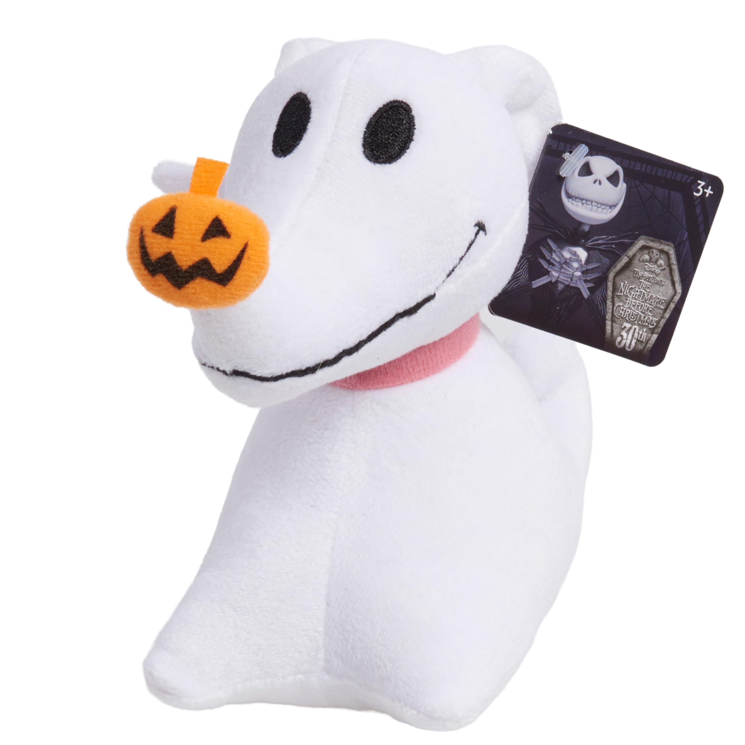 disney tim burton's the nightmare before christmas small 5.5-inch zero plush stuffed animal, kids toys for ages 3 up by just play