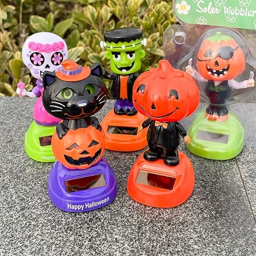 Miniatura 2 de Mersuii Juguete solar de baile de Halloween muñeca sacudiendo la cabeza muñeca del tablero de instrumentos del coche adorno muñecas bailando muñecas