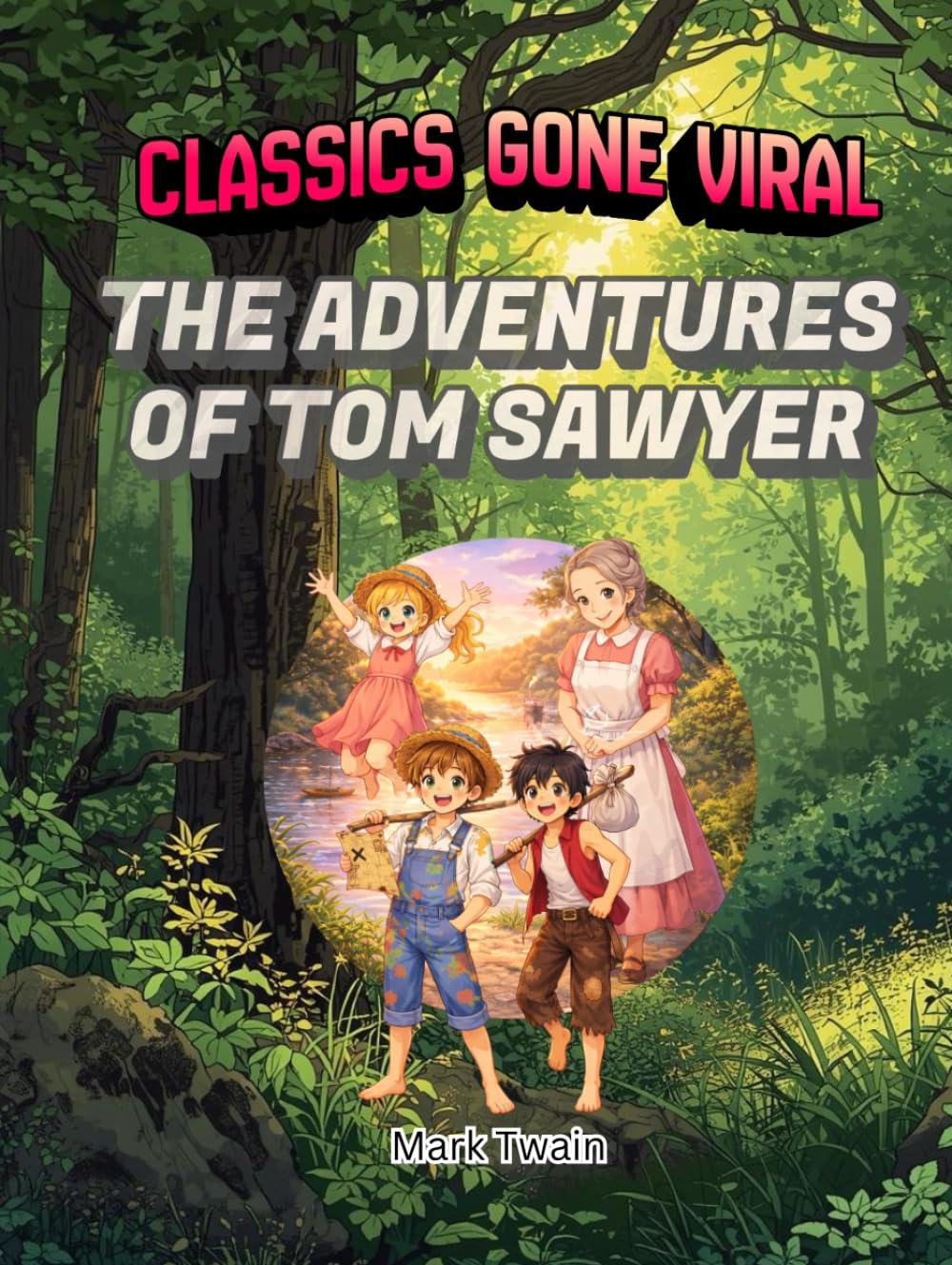 Classics Gone Viral - The Adventures of Tom Sawyer (Illustrated Edition): The Stories of Tom and Huck: A Colorful Classic Tale for Kids, Filled with Stunning Illustrations (102 Pages)