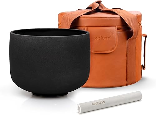 Miniatura 14 de TOPFUND - Cuenco de cristal de 8 pulgadas, afinado en la nota A# y de color violeta, para el chakra pineal, instrumento de meditación y sanación del