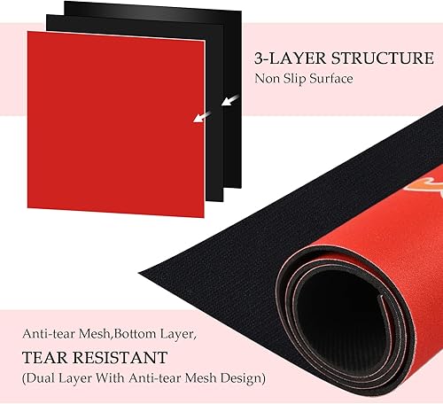 Miniatura 23 de Tapete Mahjong grande con bolsa de transporte, antideslizante y reducción de ruido, tapete de mesa Mahjong para juegos de póquer, tarjetas, mesa