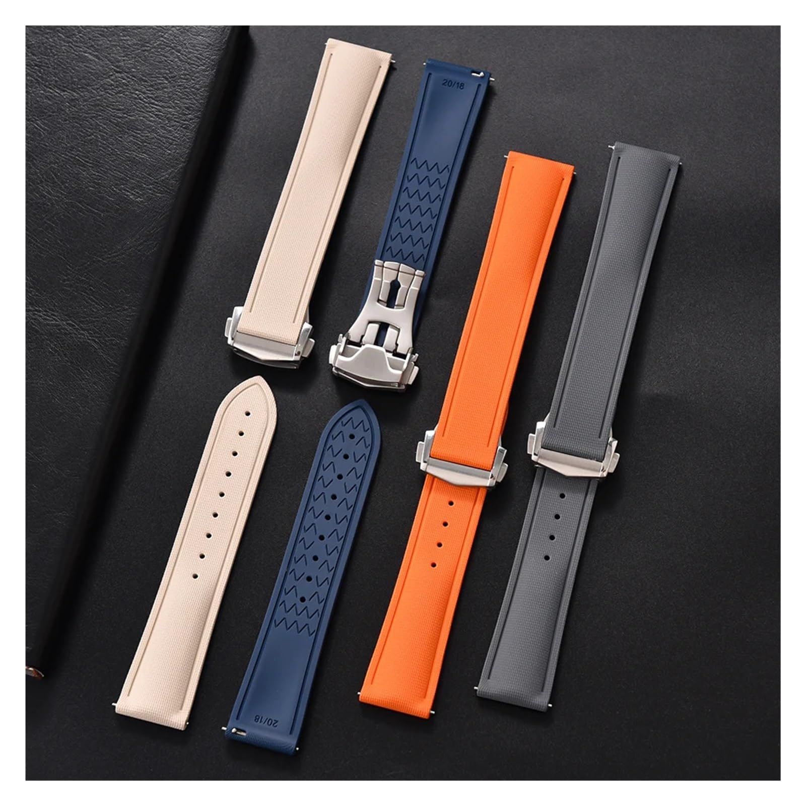 ccyutyftd Miękki gumowy pasek do zegarka 20 mm, 21, 22 Sailcloth Tecxture Sport Wristband Uniwersalny z szybkim zapięciem