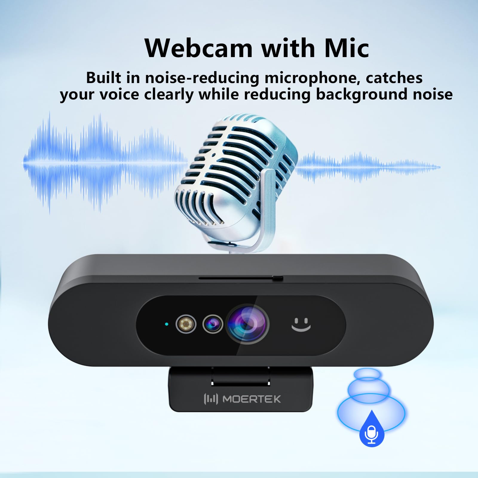 Cámara web 1080P con ventana Hello, micrófono que reduce el ruido, Plug & Play, gran angular de 90°, cubierta de privacidad integrada, rotación de 360° e inclinación de 90°, perfecta para zoom