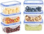 KIGI Conteneurs de stockage des aliments, 4 Sidérurgie latérale, étanche, fuite-proof & Empilable, Idéal pour la préparation des repas, Déjeuner & Restes, Micro-ondes & Lave-vaisselle sans danger, en plastique sans BPA, 38 oz, 4.8 Coupe, 6 Ensemble de pièces