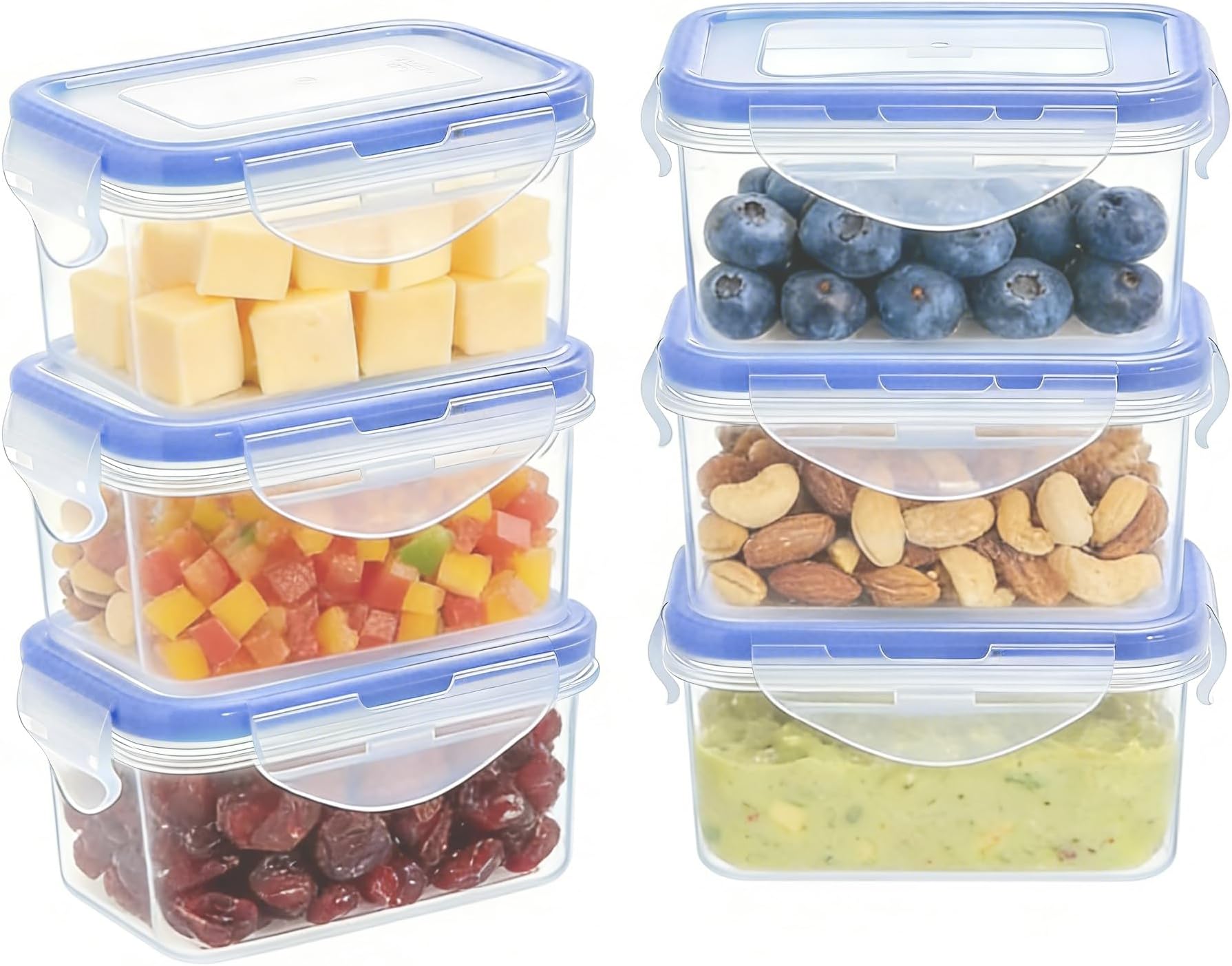 – EASYLOCK 6Pack 180ML Food Storage Containers with Lids Airtight, Meal Prep Containers Reusable, Plastic Food Container with Lids Set, Freezer Storage Boxes, Sauce Pots, Snack Pots