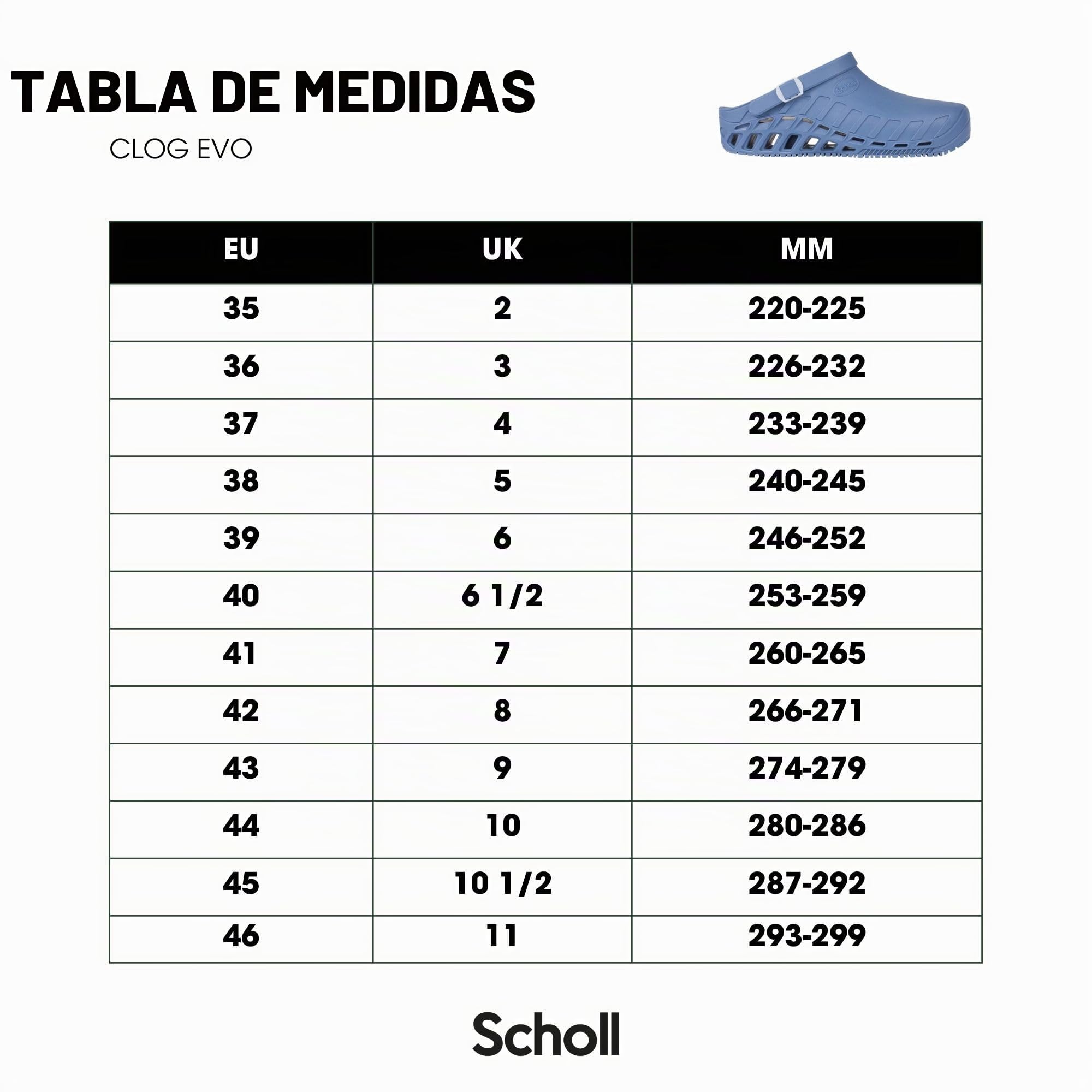Scholl Clog EVO Zuecos Sanitarios ProfesionalesUnisex Adulto