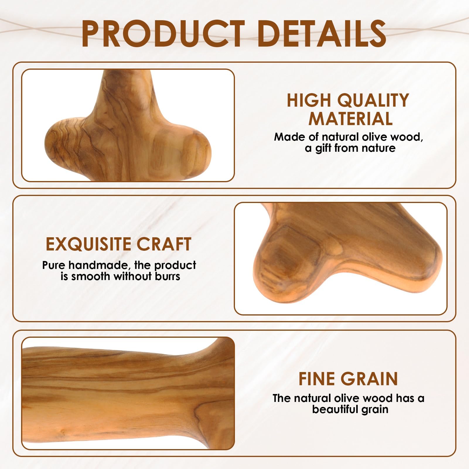 Croix en Bois d'olivier 10cm Lot de 2 Naturel Prière Méditation