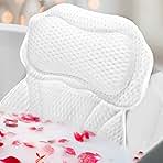 Bath Pillows for Tub, Bath Pillow Luxury Bathtub Pillow for Head and Neck Support, Soft 4D Air Mesh Bath Tub Pillow with Non Slip Suction Cups, Laundry Bag, Spa Gifts Bathtub Accessories for Women Men