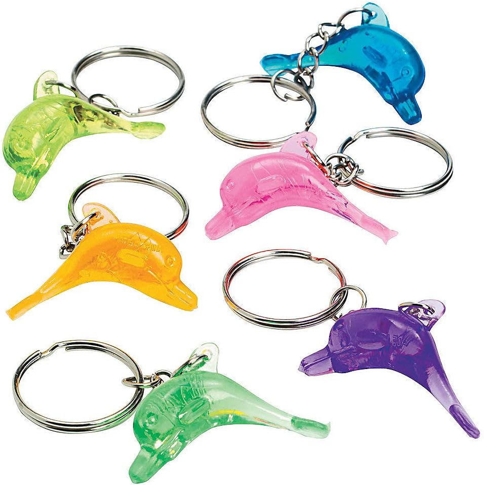 Fun Express Dolphin Key Chains (Bulk Set of 48) Party Favors and Toy Giveaways
