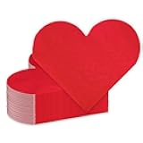 Valentine's Day Party Decorations, Disposable Love Napkins Heart Shaped Napkins for Valentine's Day Engagements Wedding Anniversaries Bridal Showers Birthday Party Supplies, 3 Ply / 50 Count/Red