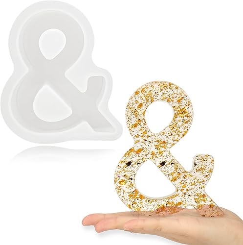 Gartful Moldes de letras grandes de 7 pulgadas para resina, molde de resina epoxi 3D y alfabeto mayúscula, moldes de letras de resina gruesa de la A