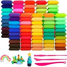 Adult Air Dry Clay   Ultra Light Magic Clay, Non-Toxic Modeling Clay & Dough, Air Dry Clay Set   100 Colours Modelling Clay Kit with Tools & Storage Bags, Soft Non-Toxic Lightweight Craft