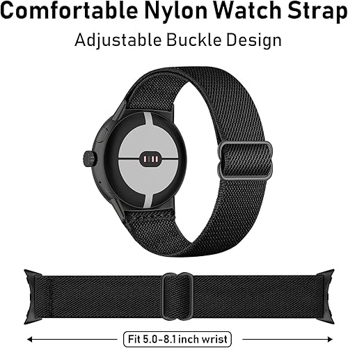 Vista 11 de Paquete de 5 correas elásticas de nailon compatibles con Google Pixel Watch 3 de 1.614 pulgadas/Google Pixel 2/Google Pixel Watch para mujeres