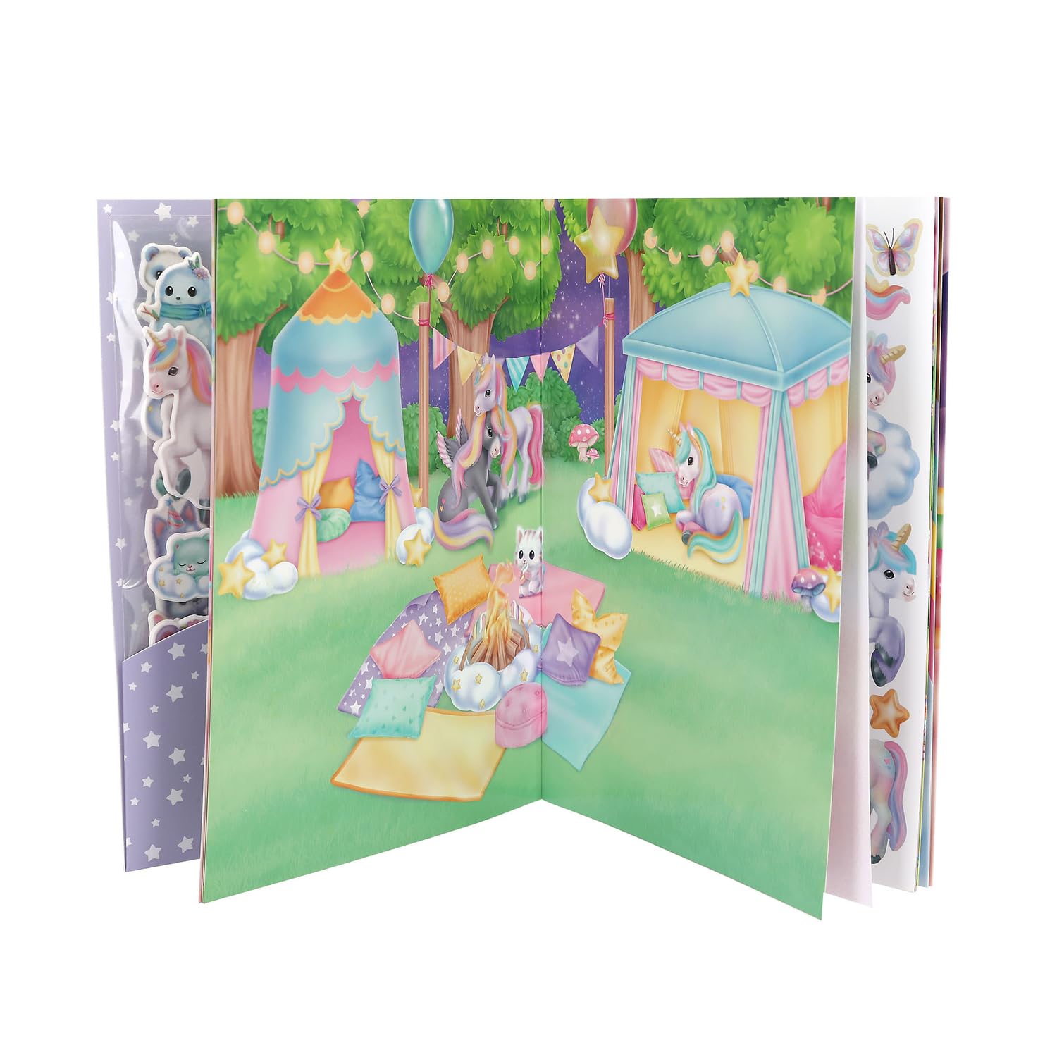 Depesche 13353 Ylvi Book with 16 Detailed Background Pages to Decorate with Paper and Puffy Stickers Included, Paper - Image 3