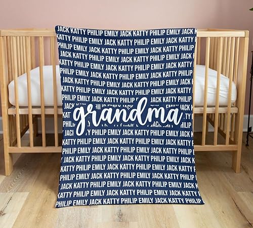 Miniatura 5 de Personalized Grandma Blanket, Gifts for Grandmother from Grand Kids, Name Blankets for Mimi, Gigi, Nana (Grandma 01)