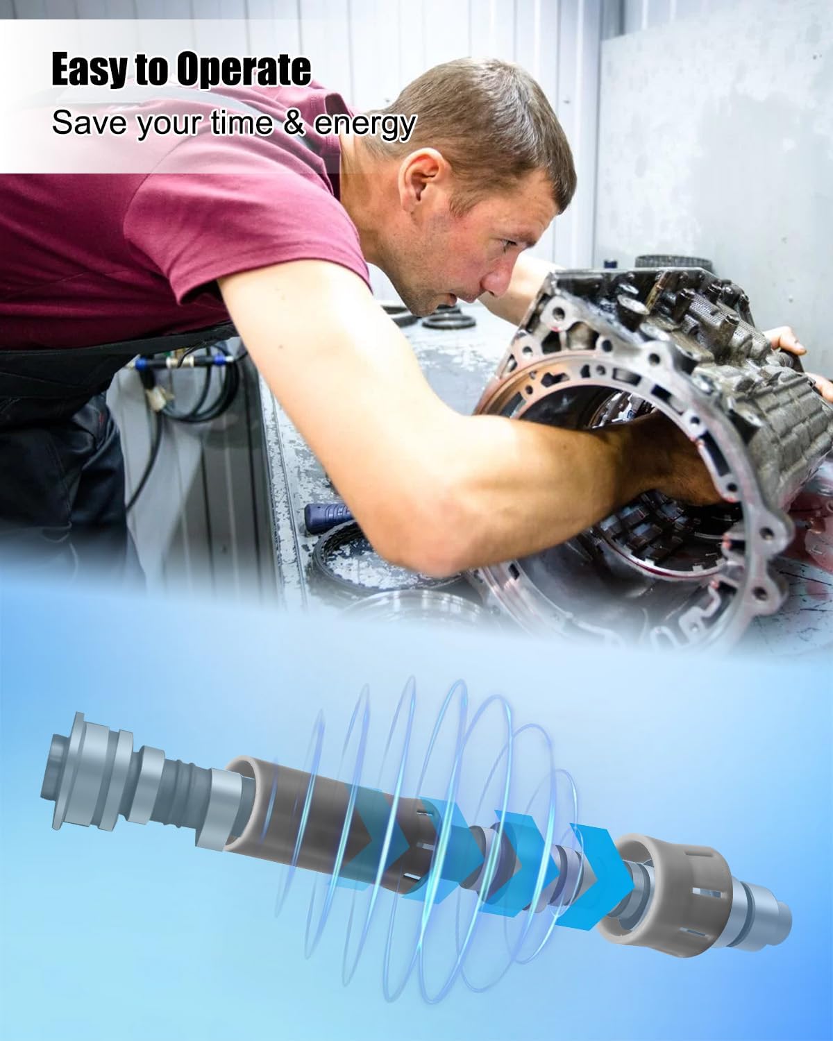 Upgrade Input Shaft Solid Sealing Ring Resizing Tool Kit Compatible with Ford 10R80 Transmission, Correct size and Perfect seal, Portable Spare Accessory